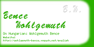 bence wohlgemuth business card